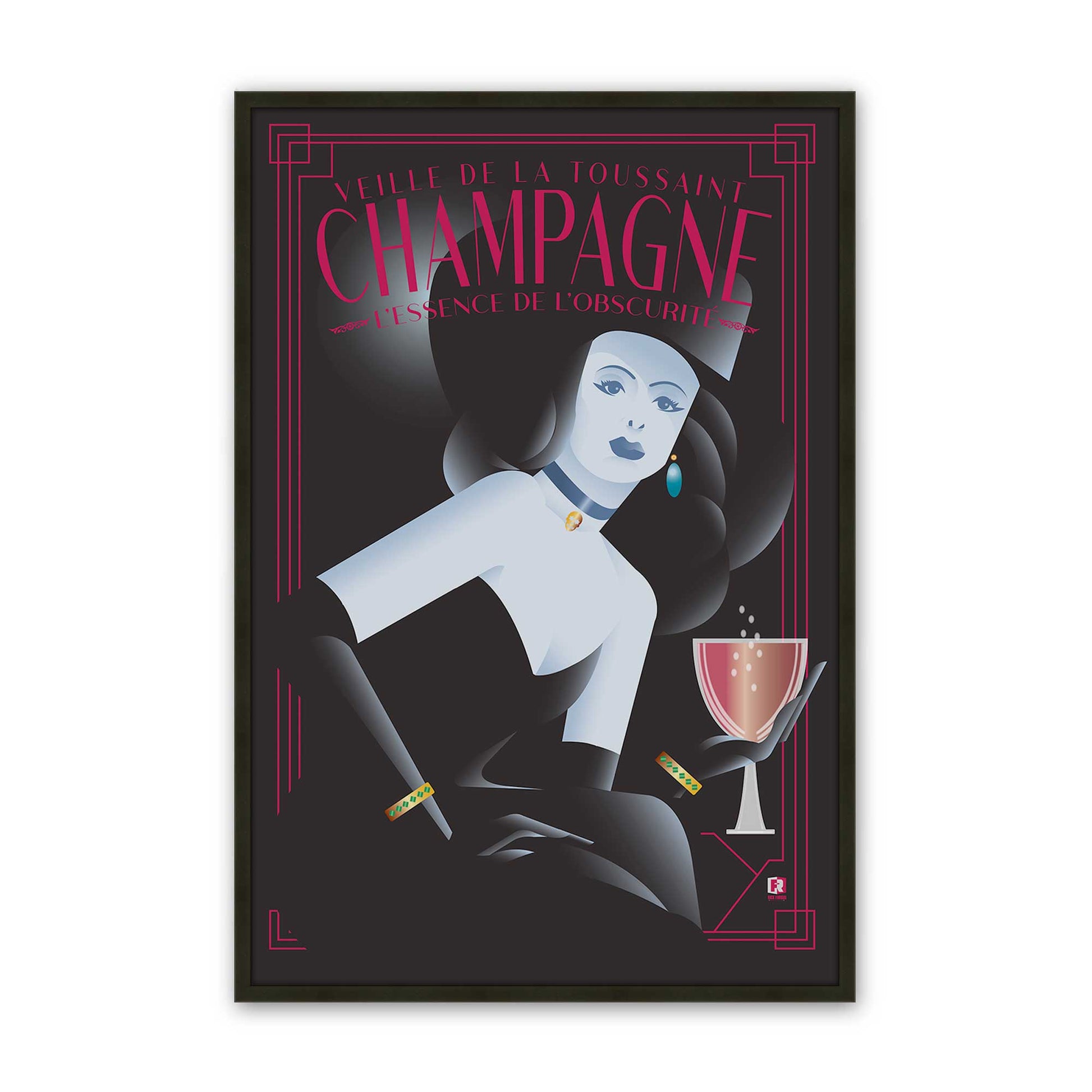 [Color:Satin Black], Picture of art in a Satin Black frame