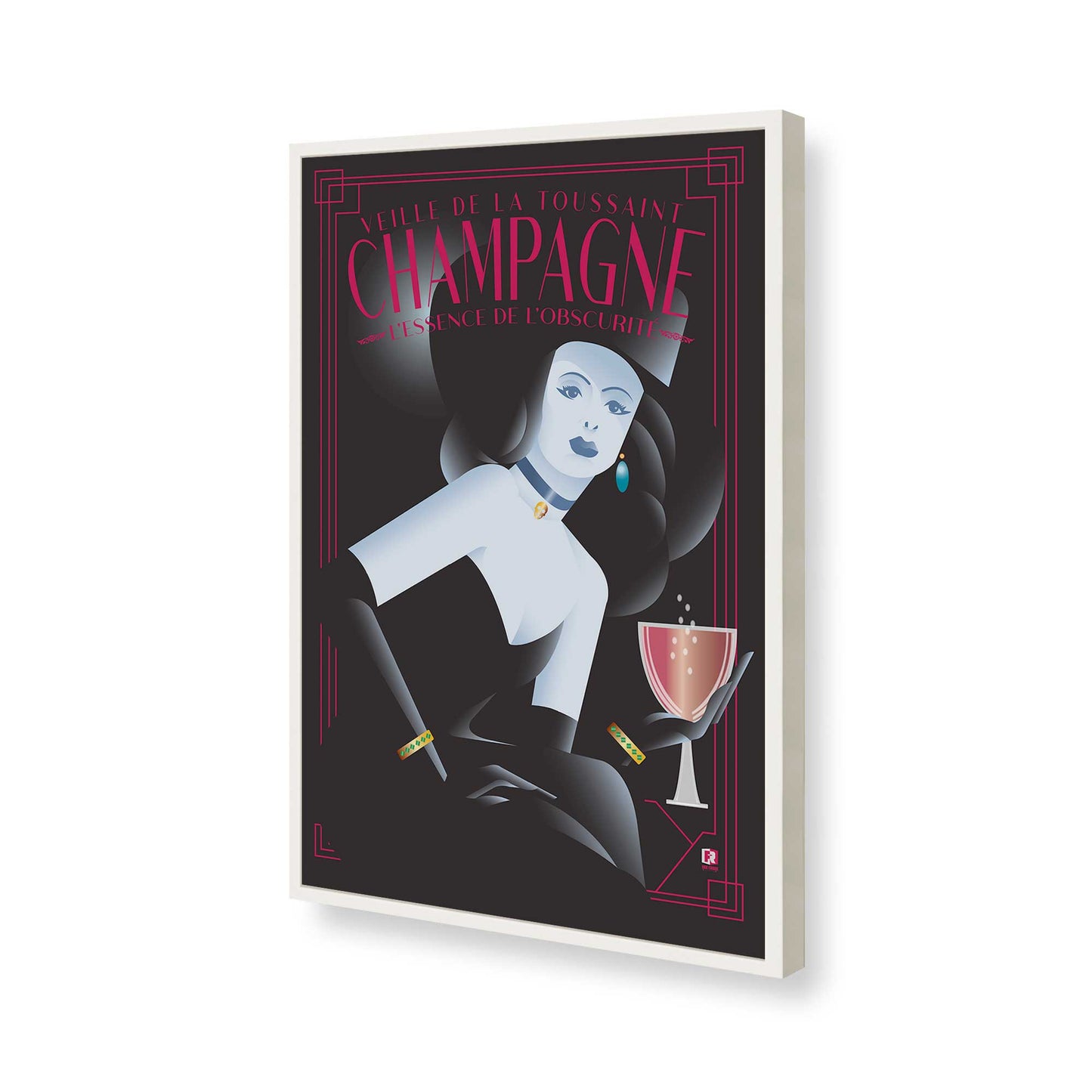 [Color:Opaque White], Picture of art in a Opaque White frame of the corner