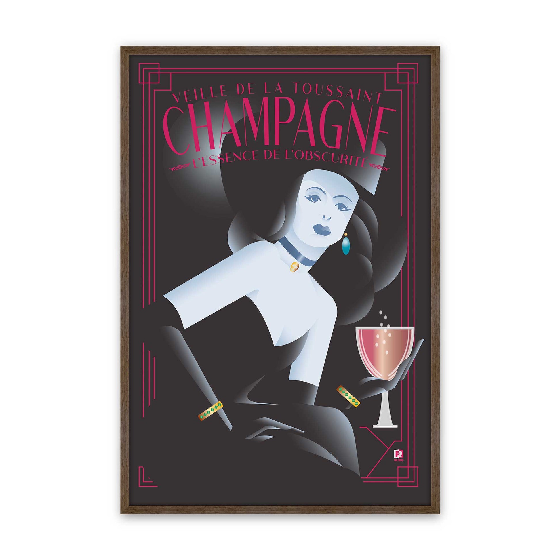 [Color:Walnut], Picture of art in a Walnut frame