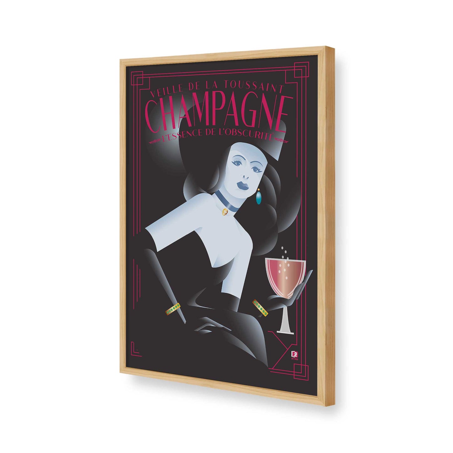 [Color:American Maple], Picture of art in a American Maple frame of the corner