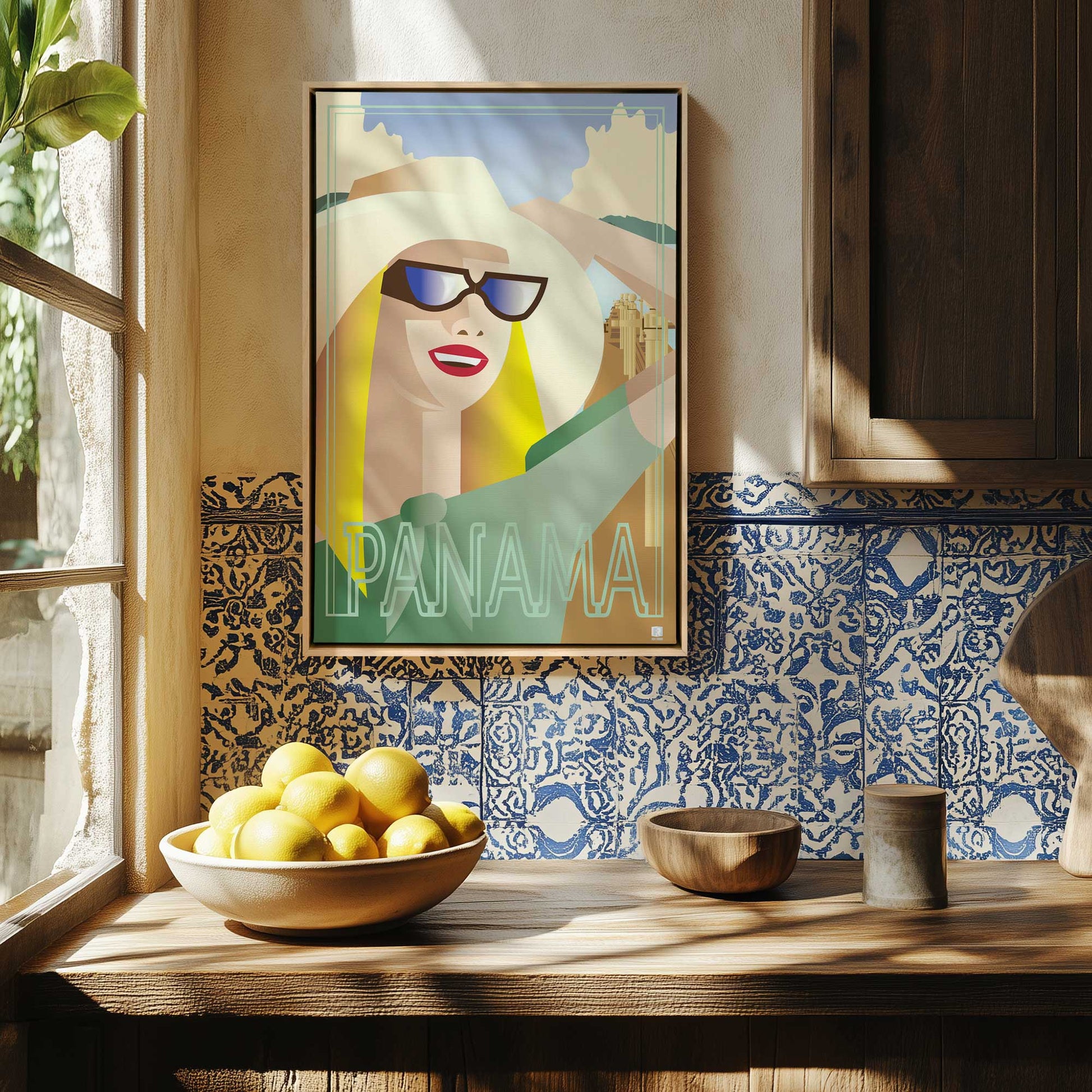 [Color:Espresso], Picture of art in a Espresso frame at an angle