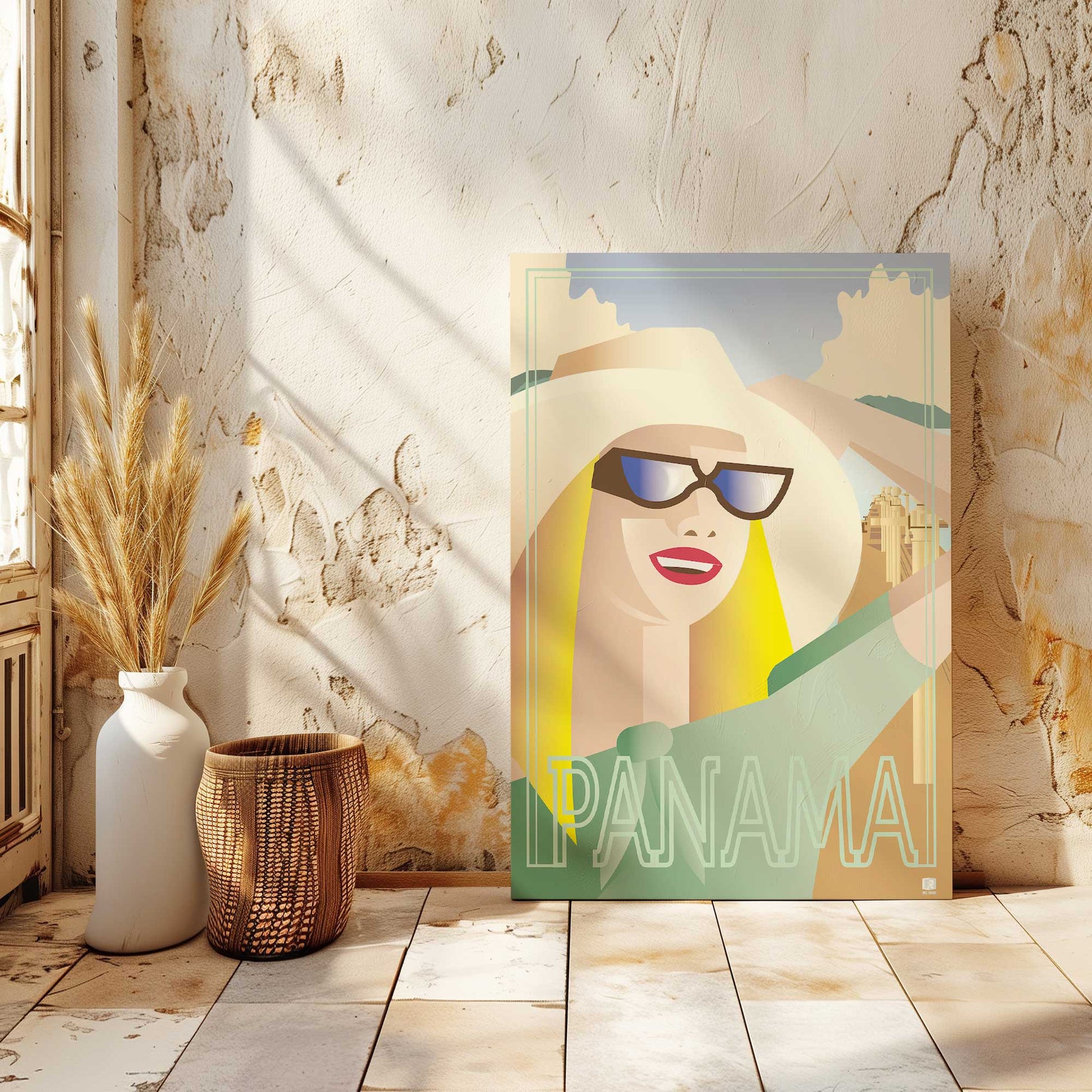 [Color:Stretched Canvas], Picture of art at an angle