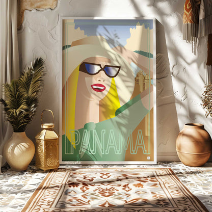 [Color:Brown], Picture of art in a Brown frame at an angle