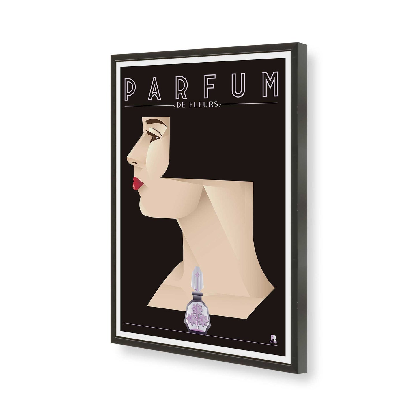 [Color:Satin Black], Picture of art in a Satin Black frame of the corner