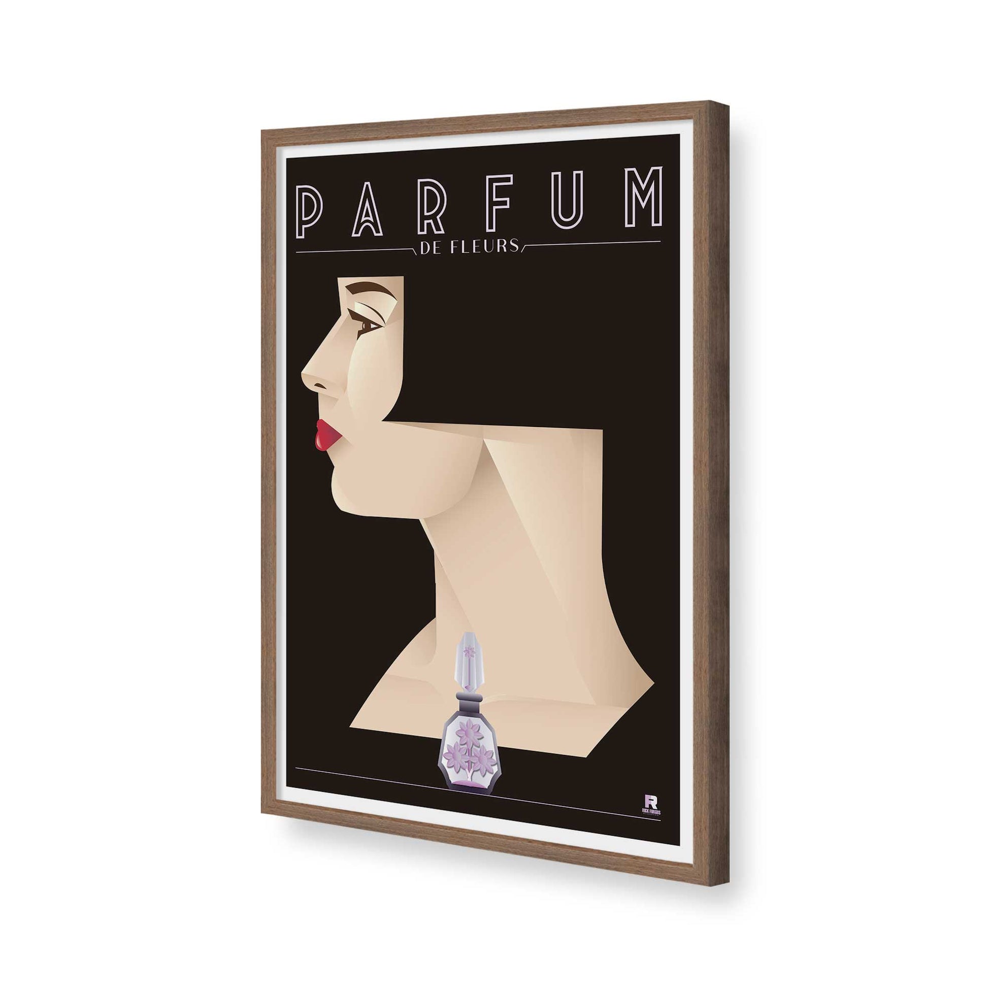 [Color:Walnut], Picture of art in a Walnut frame of the corner