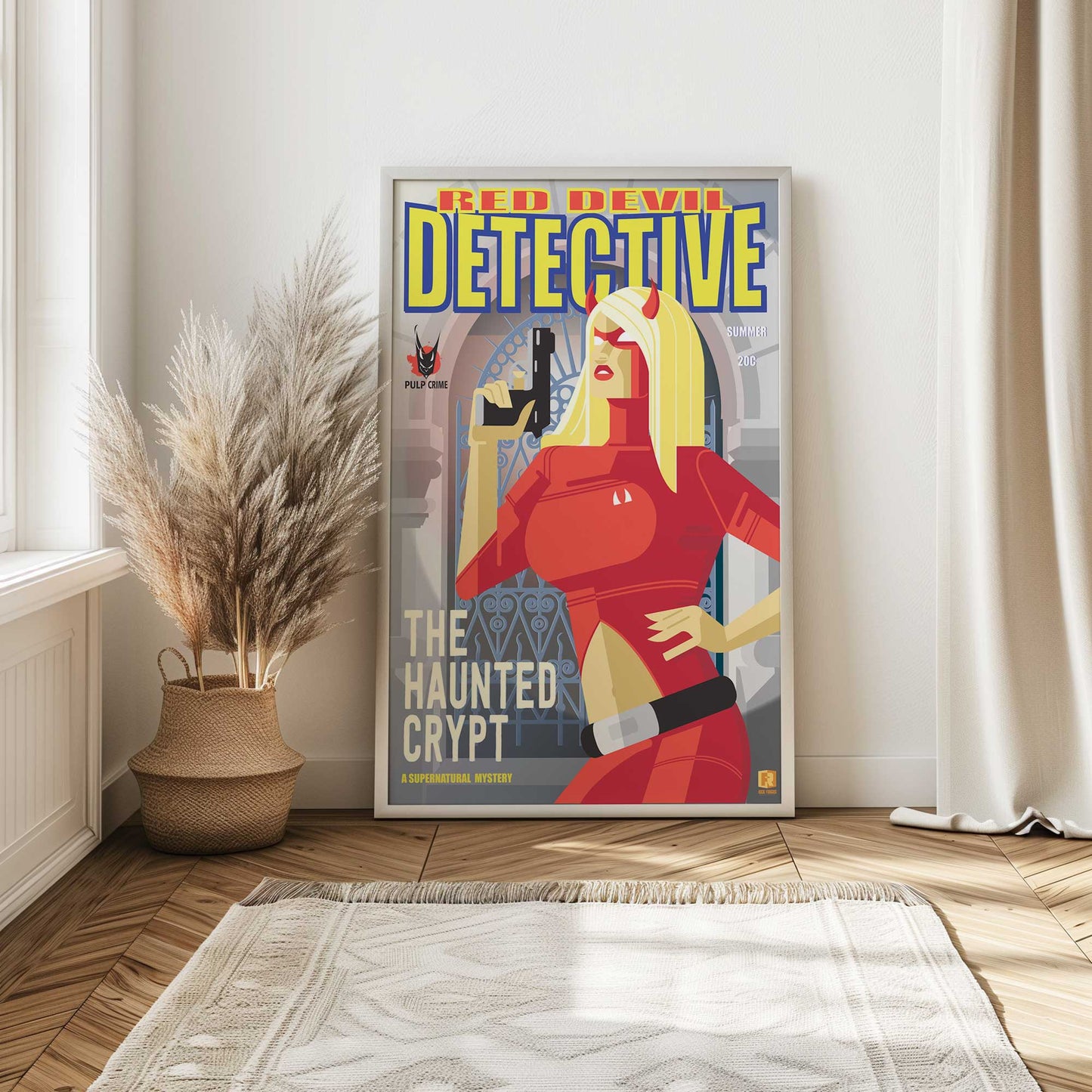 [Color:Opaque White], Picture of art in a Opaque White frame at an angle