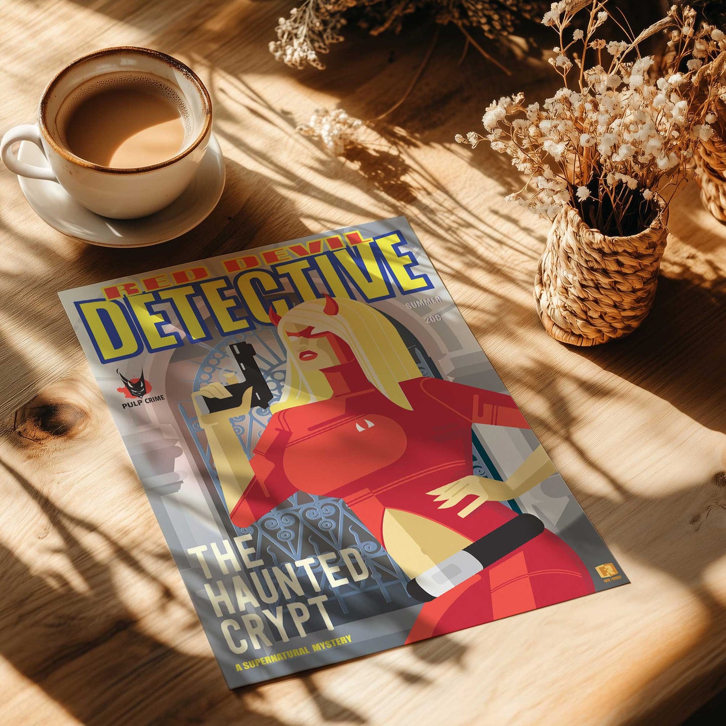 Red Devil Detective Paper Print