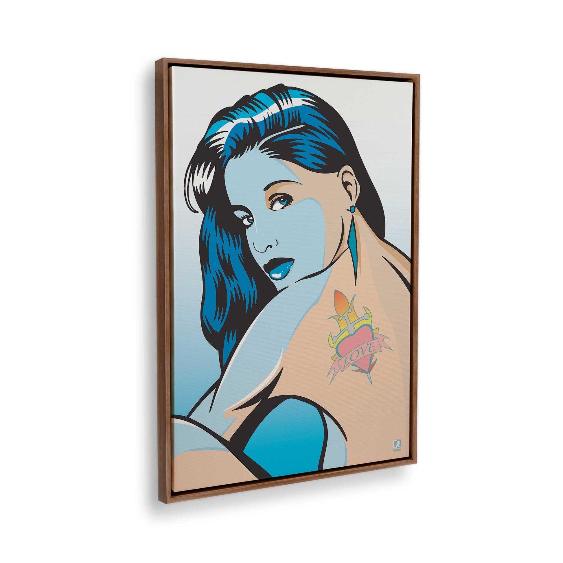 [Color:Walnut], Picture of the corner of the art