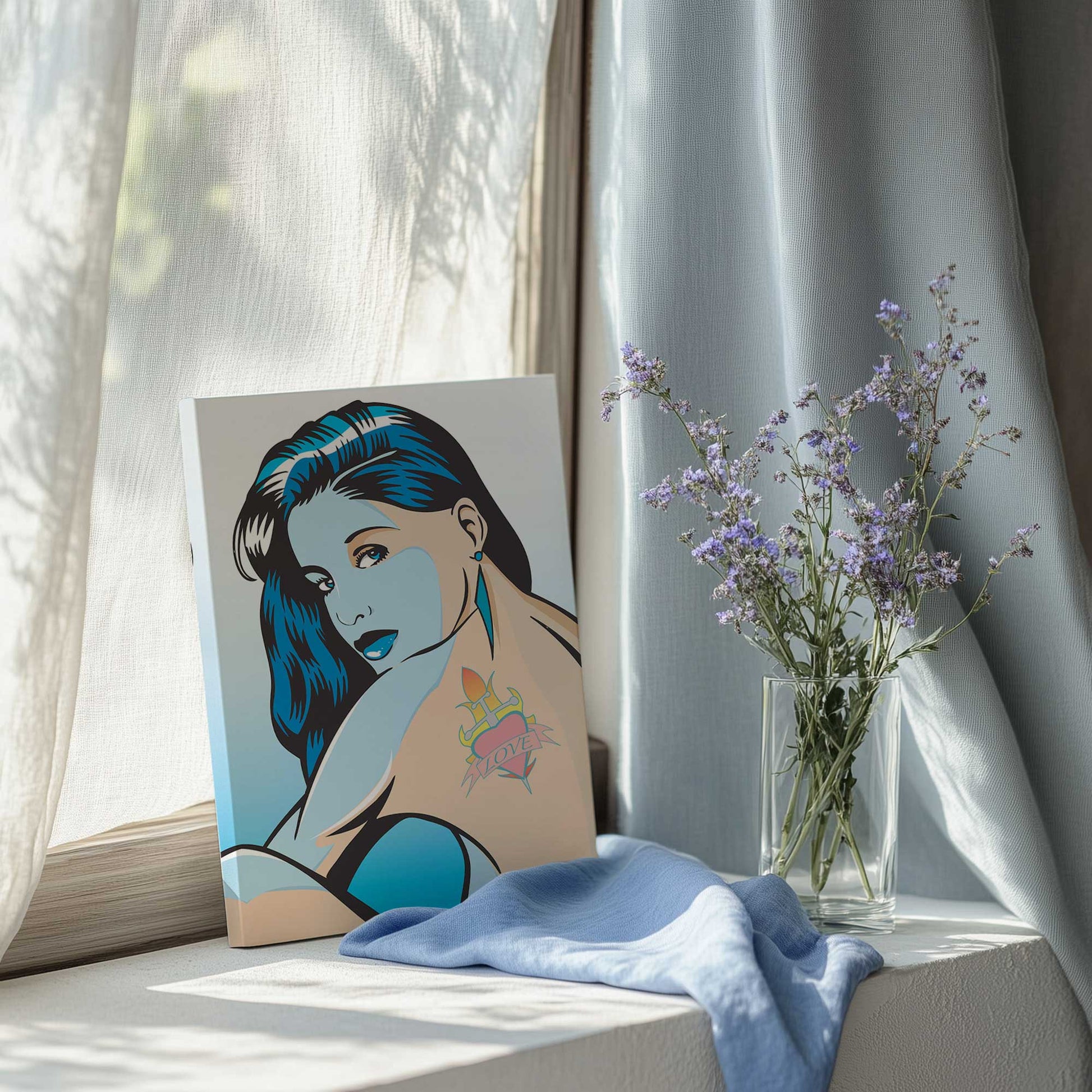 [Color:Stretched Canvas], Picture of art at an angle