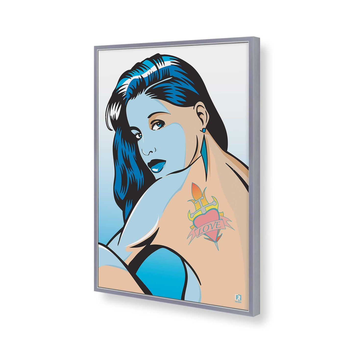 [Color:Polished Chrome], Picture of art in a Polished Chrome frame of the corner