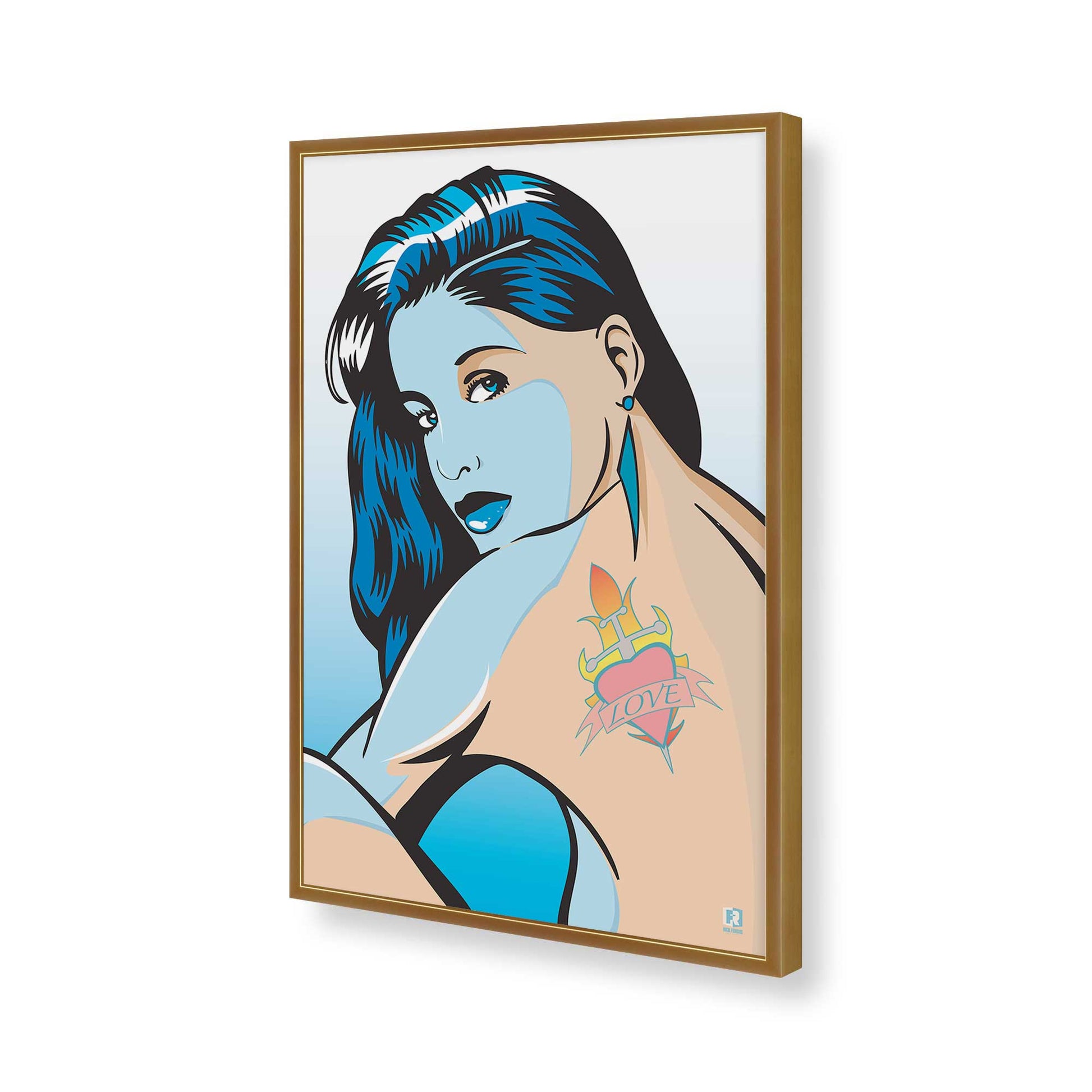 [Color:Polished Gold], Picture of art in a Polished Gold frame of the corner