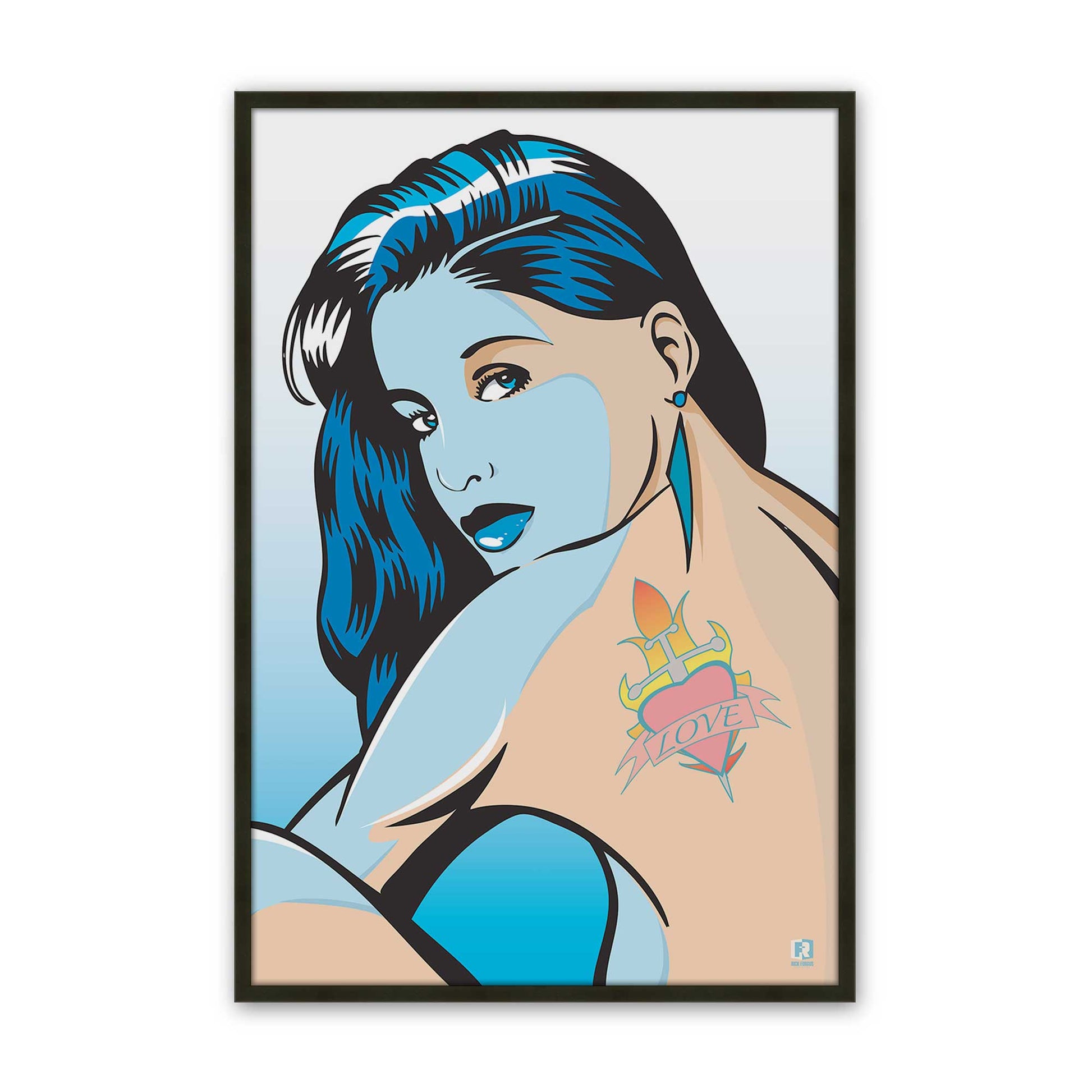 [Color:Satin Black], Picture of art in a Satin Black frame