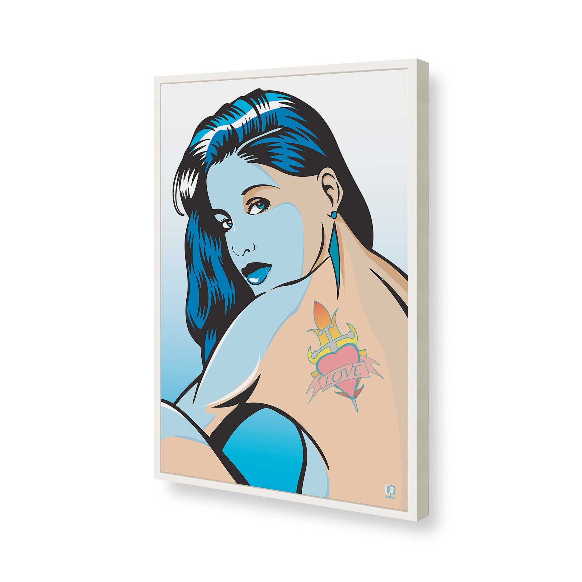 [Color:Opaque White], Picture of art in a Opaque White frame of the corner