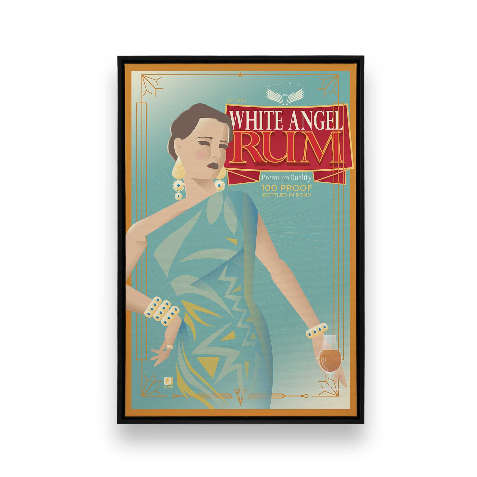 [Color:Satin Black], Picture of art in a Satin Black frame