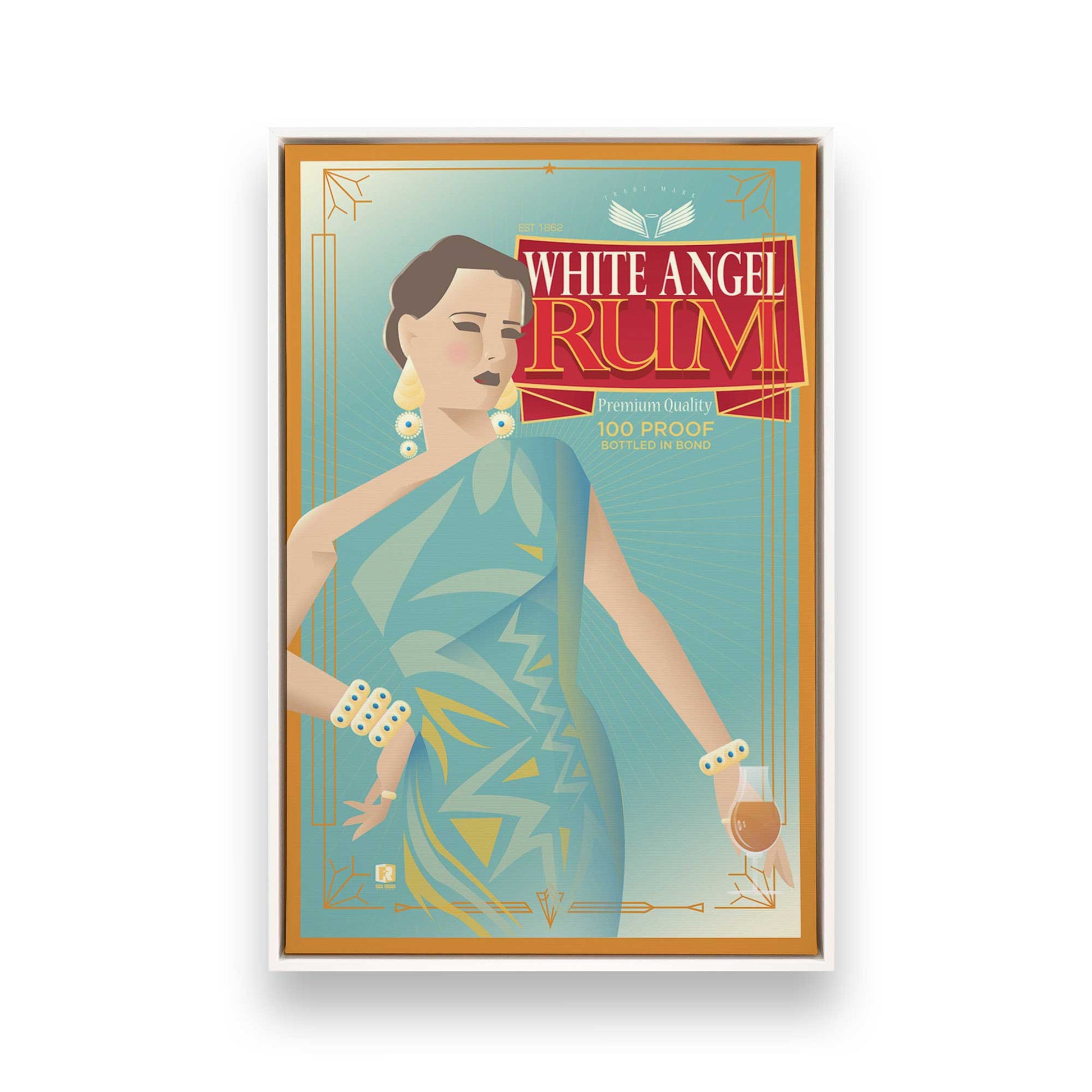 [Color:Opaque White], Picture of art in a White frame