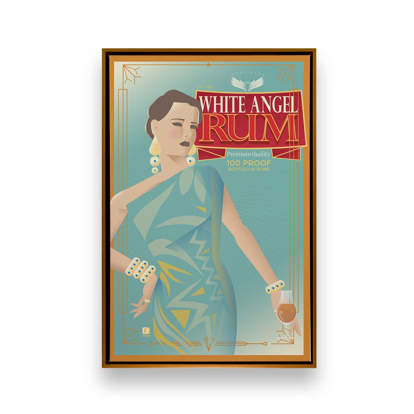 [Color:Polished Gold], Picture of art in a Polished Gold frame