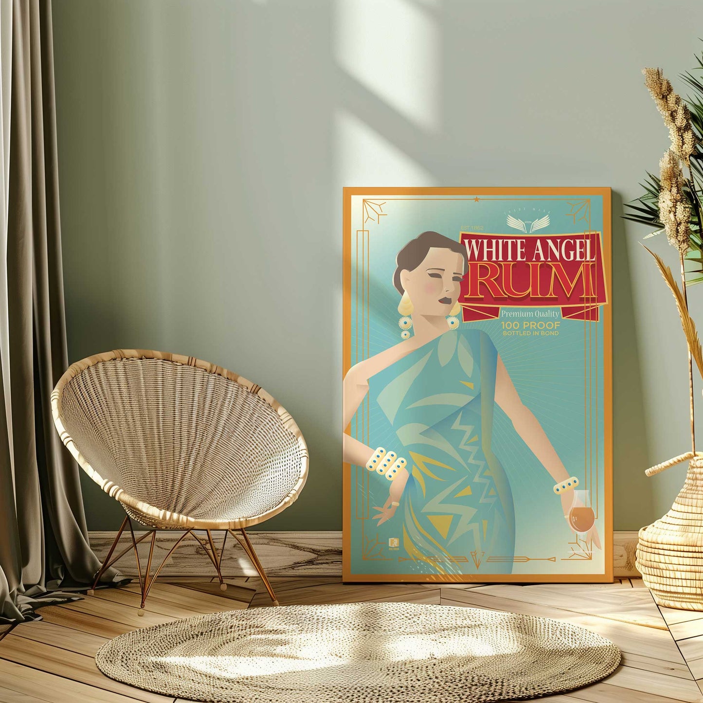 [Color:Stretched Canvas], Picture of art at an angle