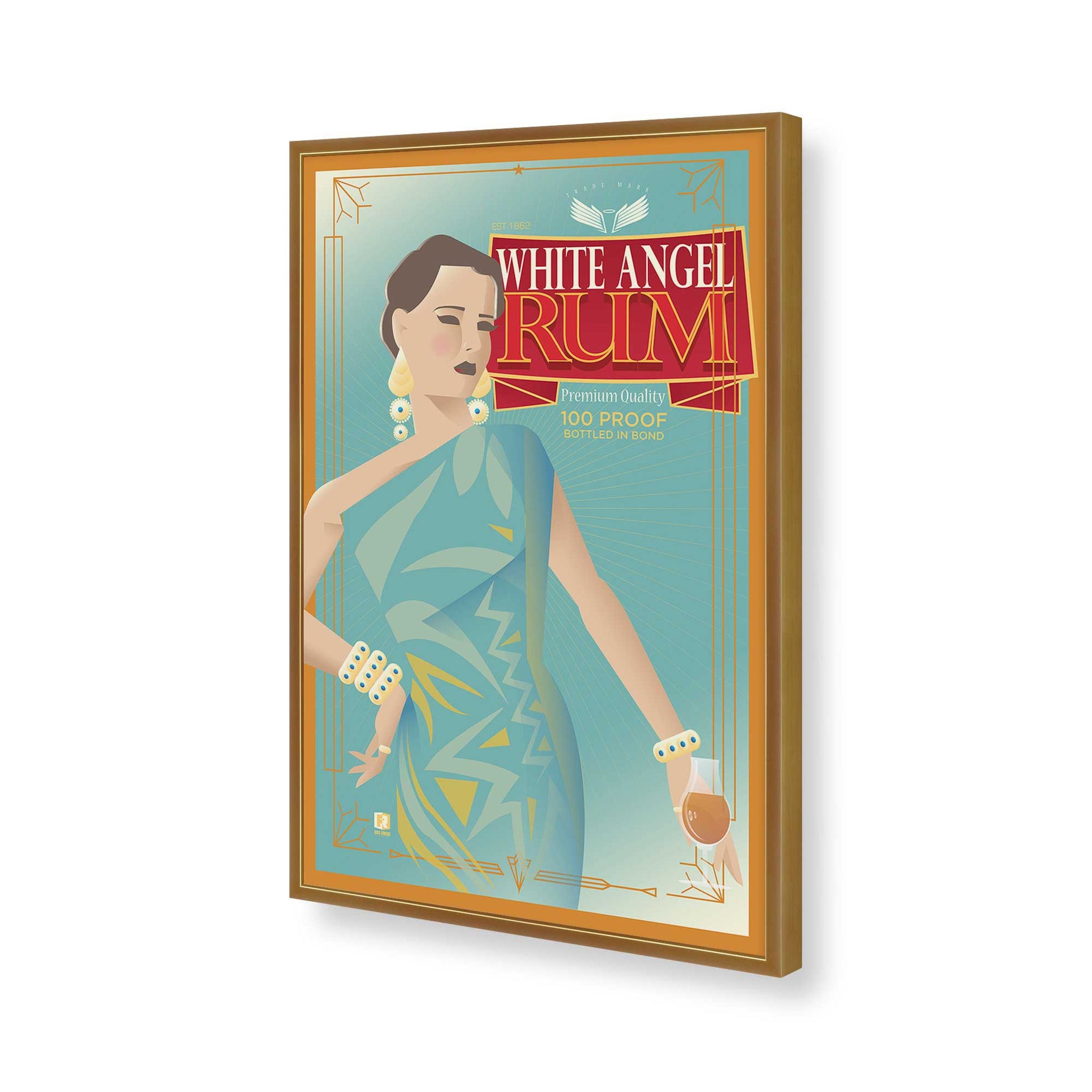 [Color:Polished Gold], Picture of art in a Polished Gold frame of the corner