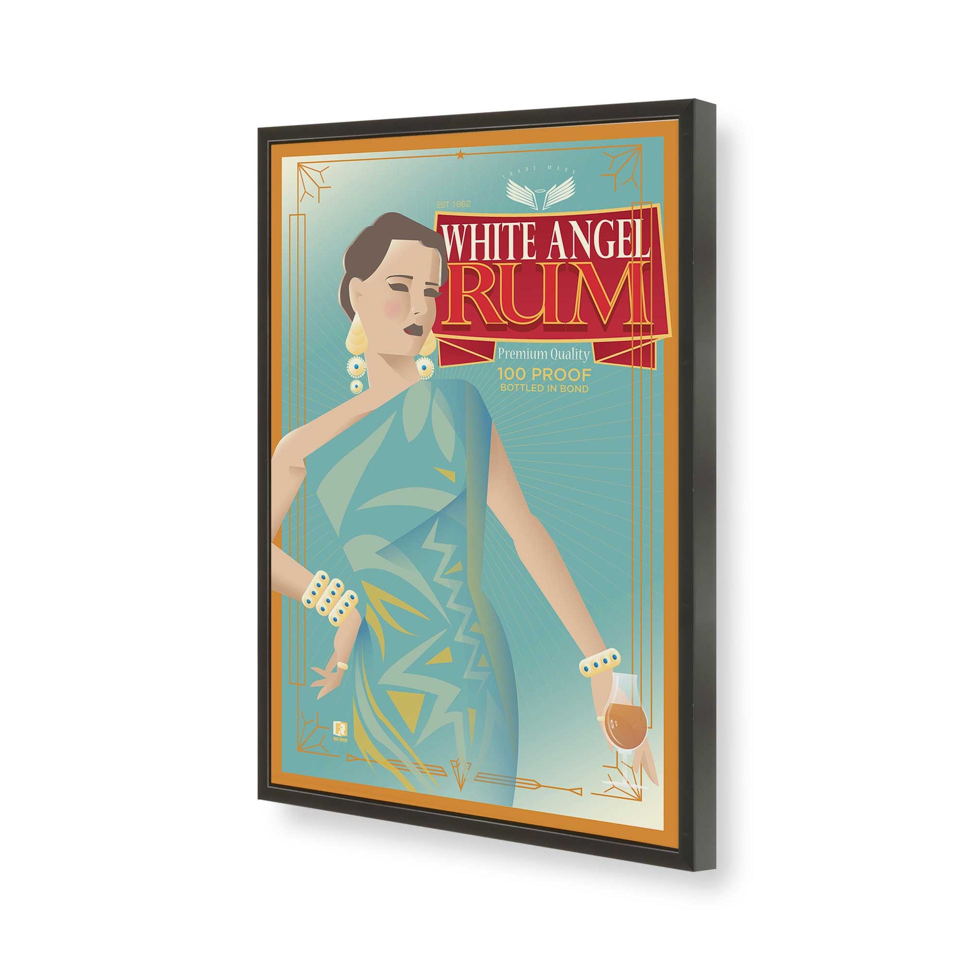 [Color:Satin Black], Picture of art in a Satin Black frame of the corner