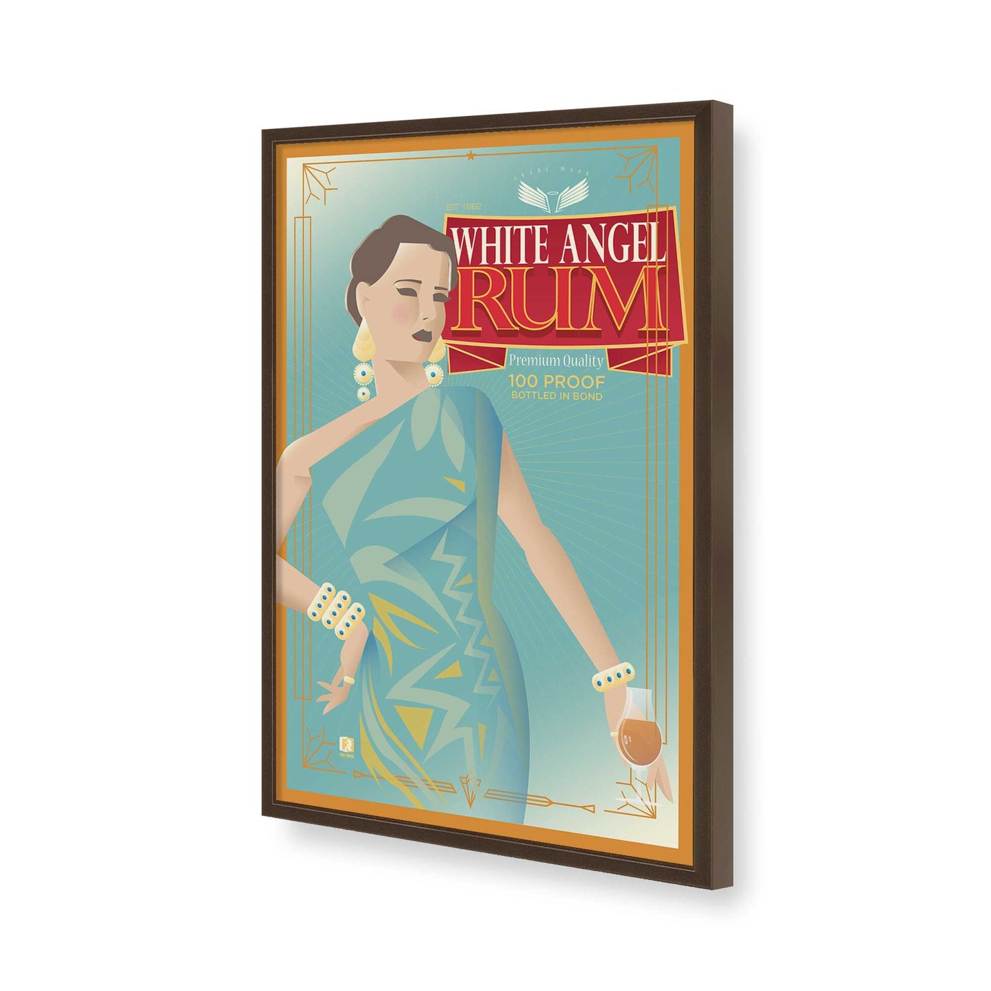 [Color:Belvinder Brown], Picture of art in a Belvinder Brown frame of the corner