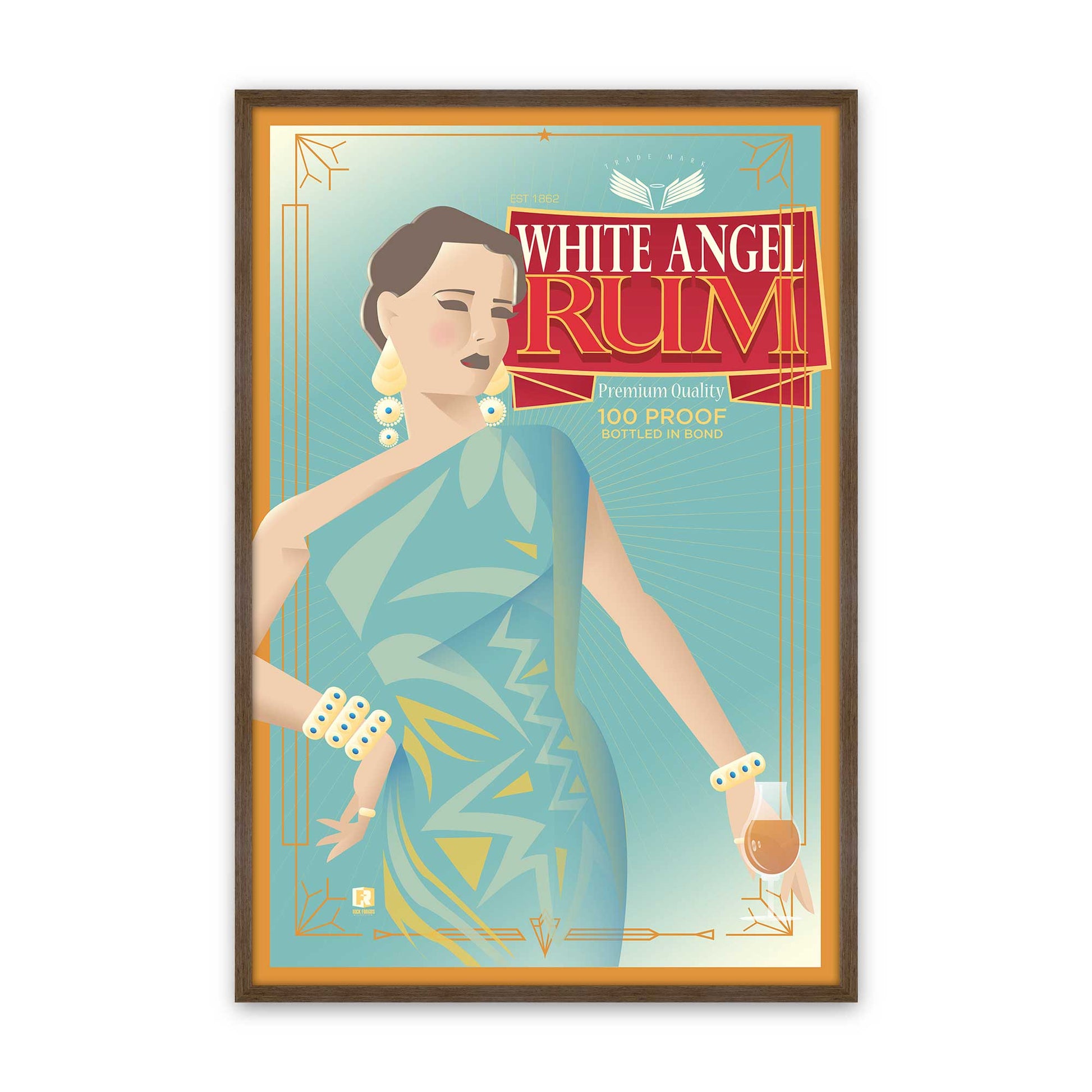 [Color:Walnut], Picture of art in a Walnut frame