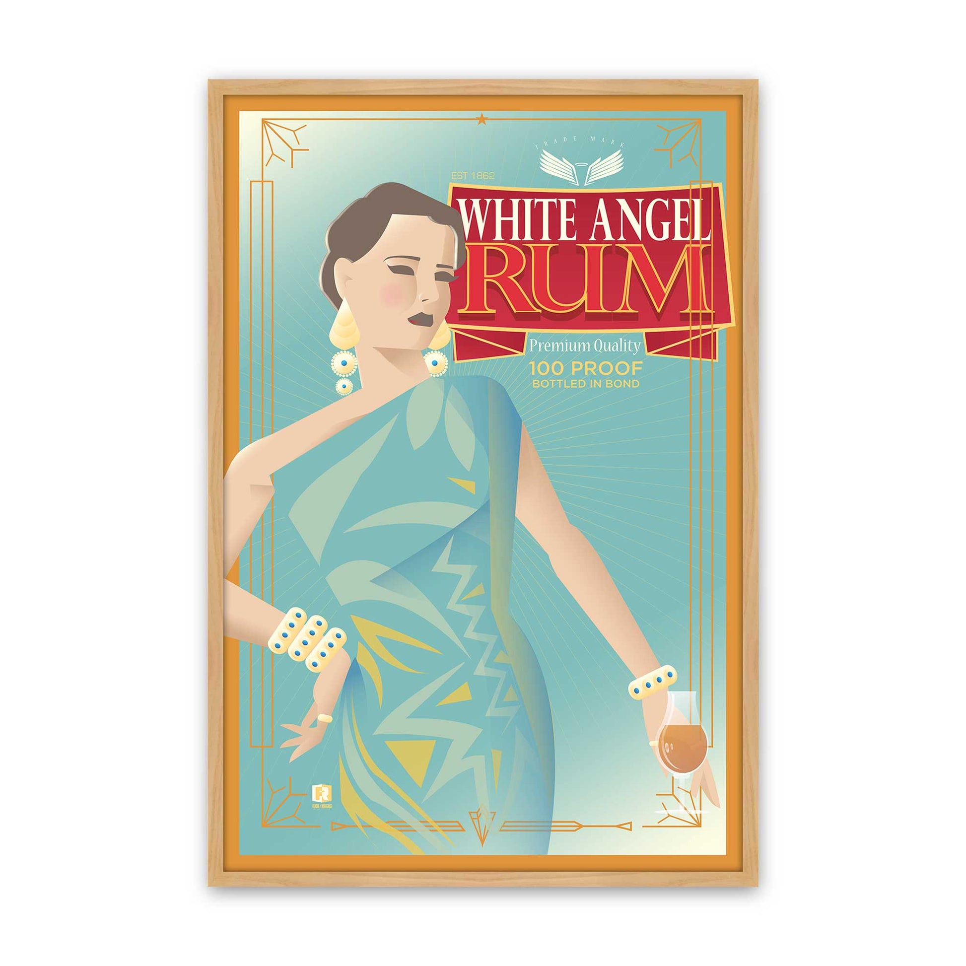 [Color:American Maple], Picture of art in a American Maple frame