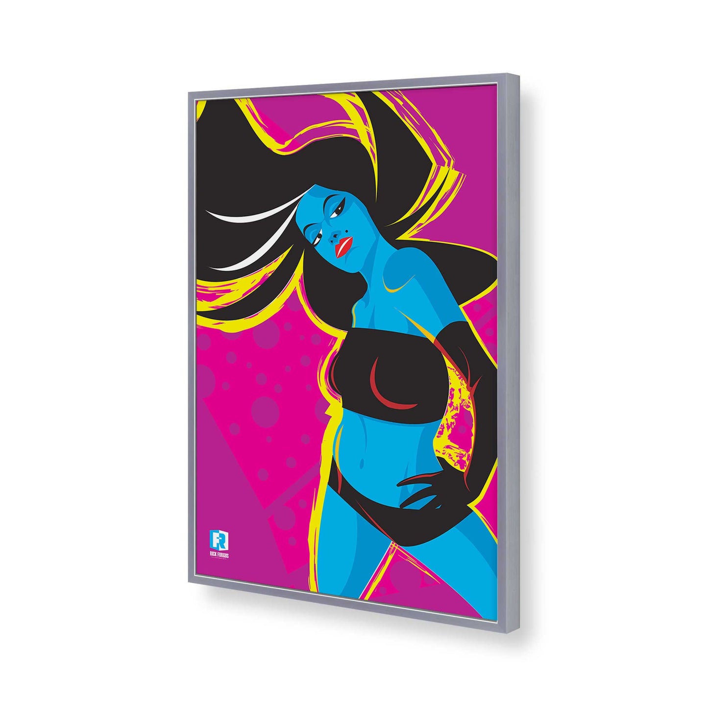 [Color:Polished Chrome], Picture of art in a Polished Chrome frame of the corner