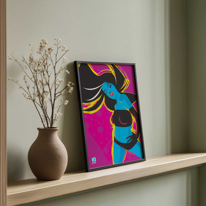 [Color:Polished Gold], Picture of art in a Polished Gold frame at an angle