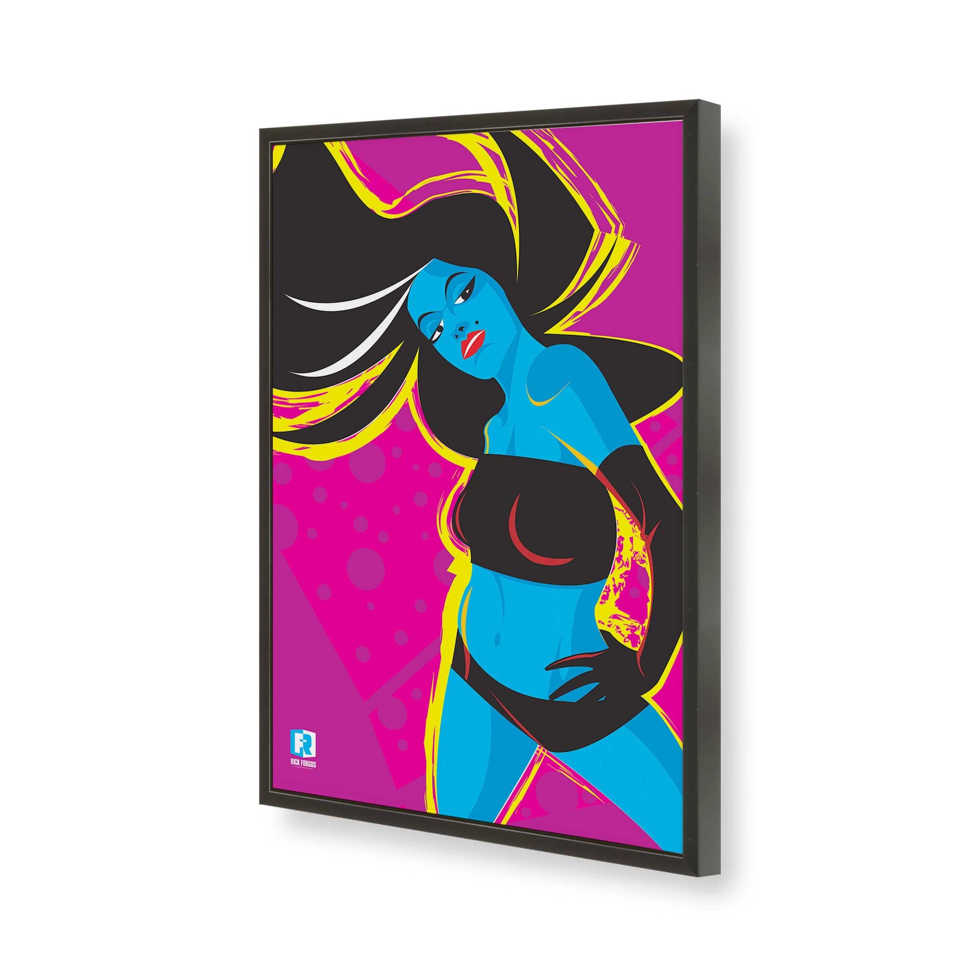 [Color:Satin Black], Picture of art in a Satin Black frame of the corner