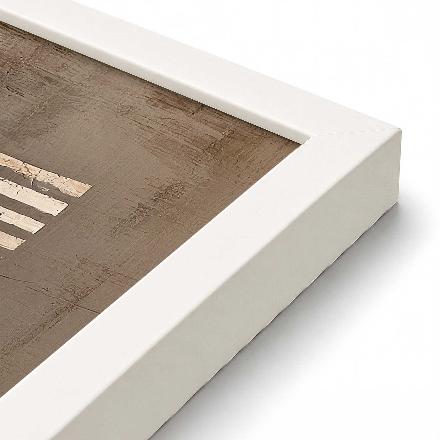 [Color:Opaque White], Picture of art in a Opaque White frame at an angle