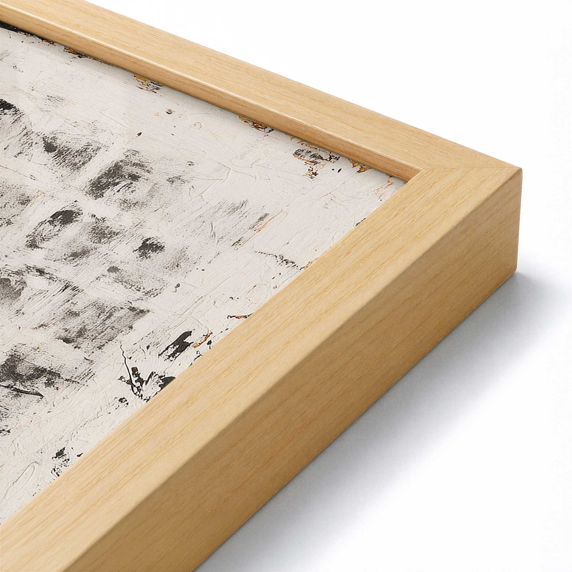 [Color:American Maple], Picture of art in a American Maple frame at an angle