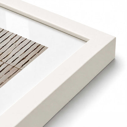 [Color:Opaque White], Picture of art in a Polished Chrome frame at an angle