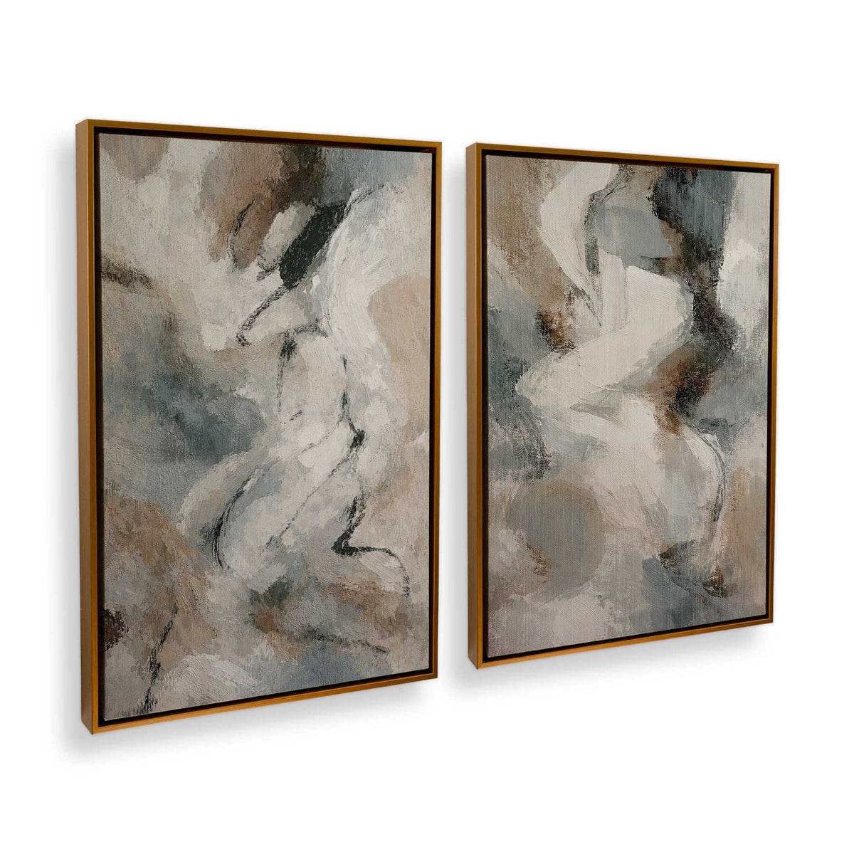 [Color:Polished Gold], Picture of art in a Polished Gold frame at an angle