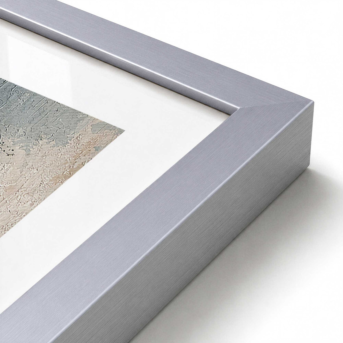 [Color:Polished Chrome], Picture of art in a Polished Chrome frame of the corner