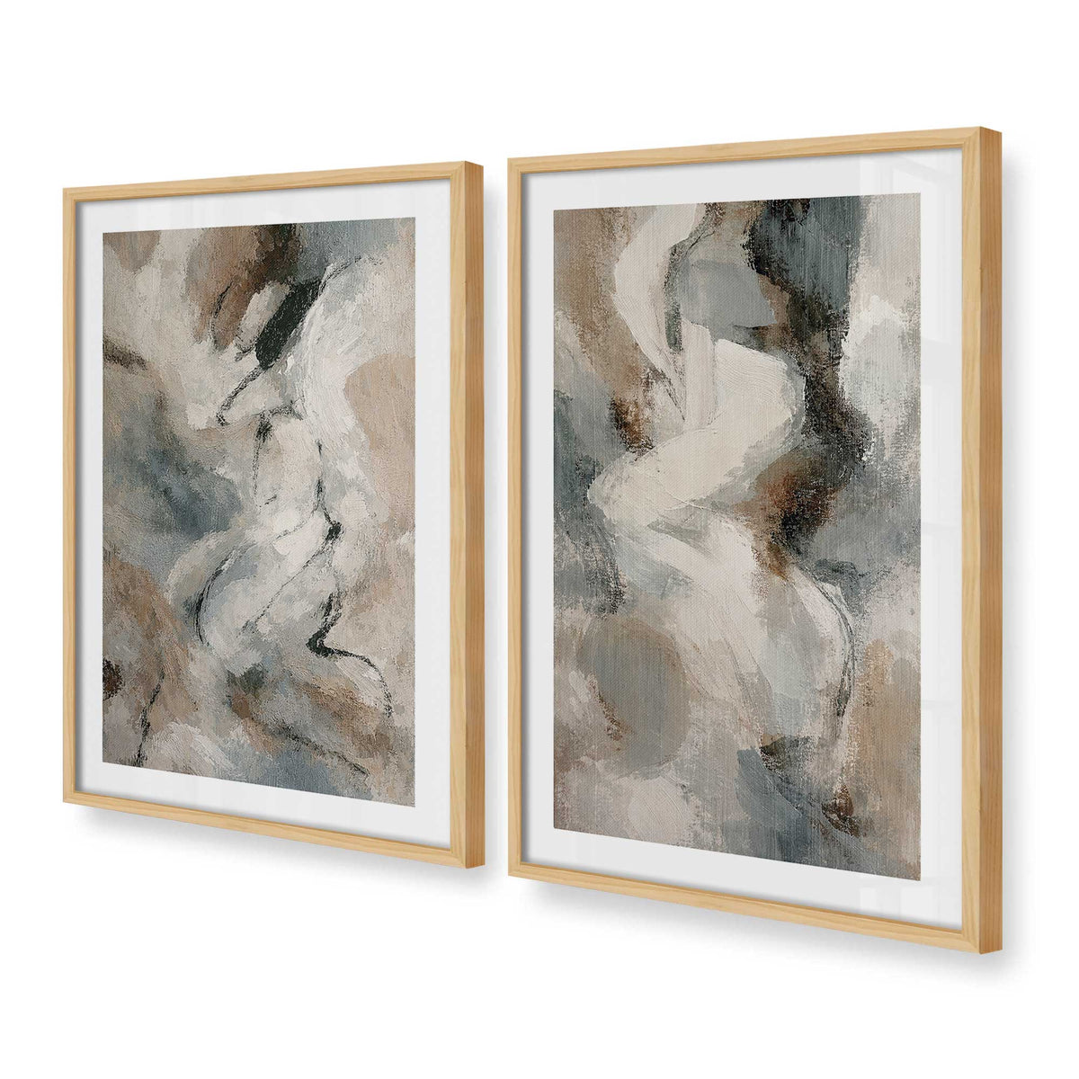 [Color:American Maple], Picture of art in a American Maple frame at an angle