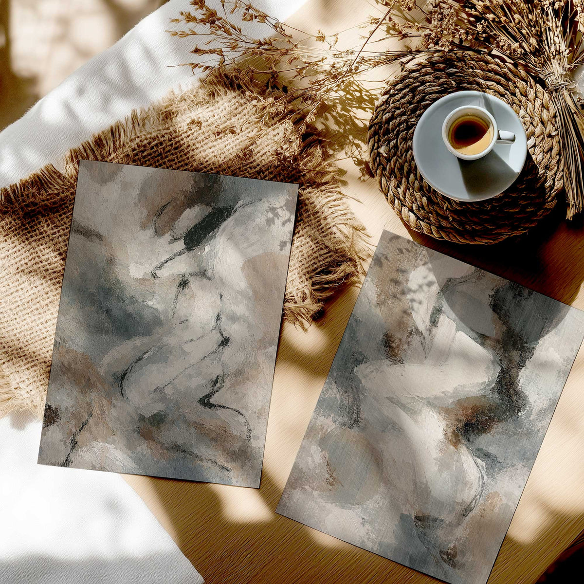 [color:Rolled Print], Picture of art in a room