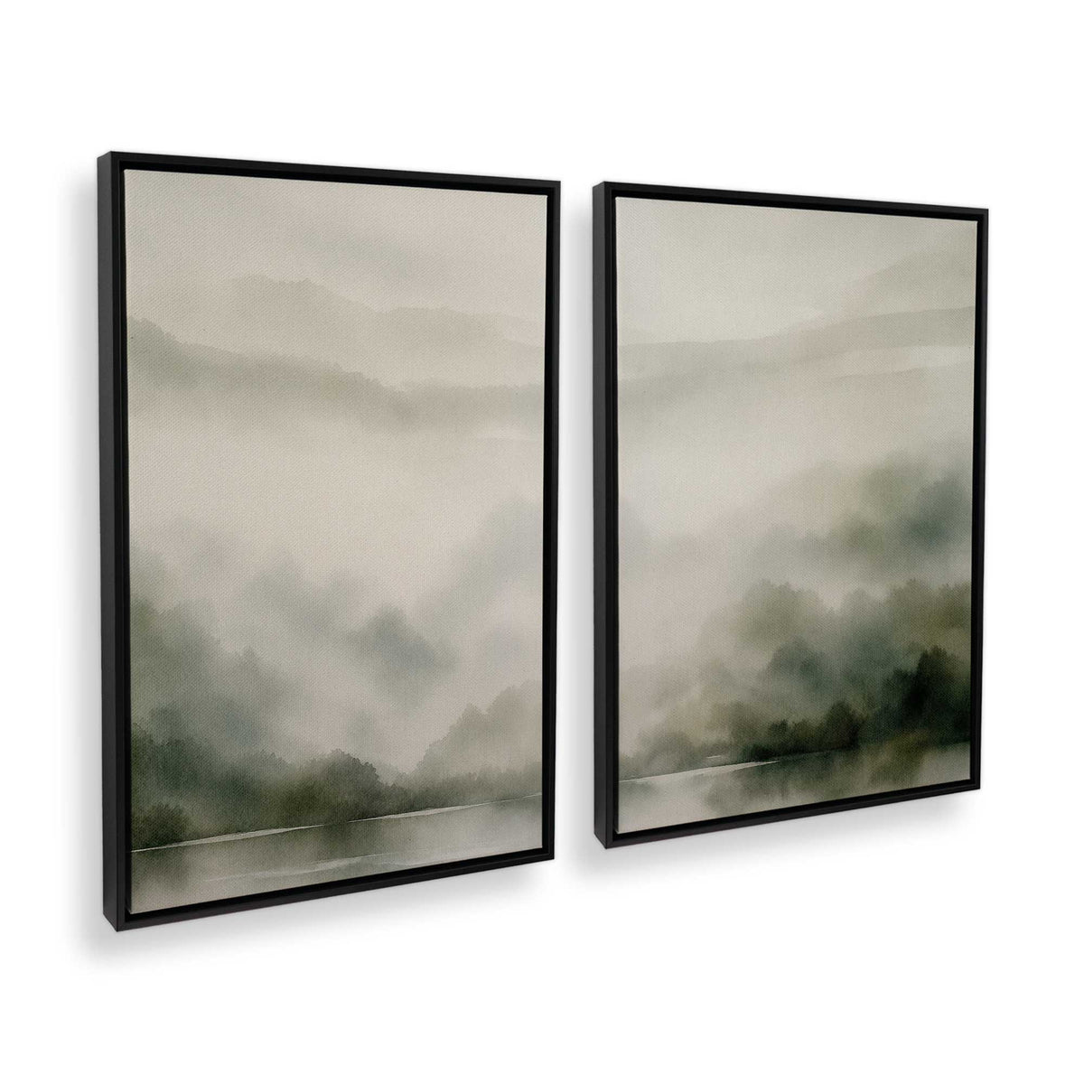 [Color:Satin Black], Picture of art in a Satin Black frame at an angle