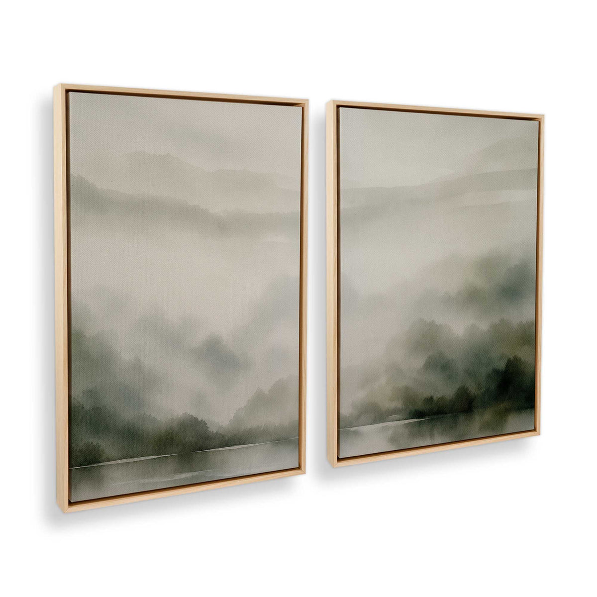 [Color:American Maple], Picture of art in a American Maple frame at an angle