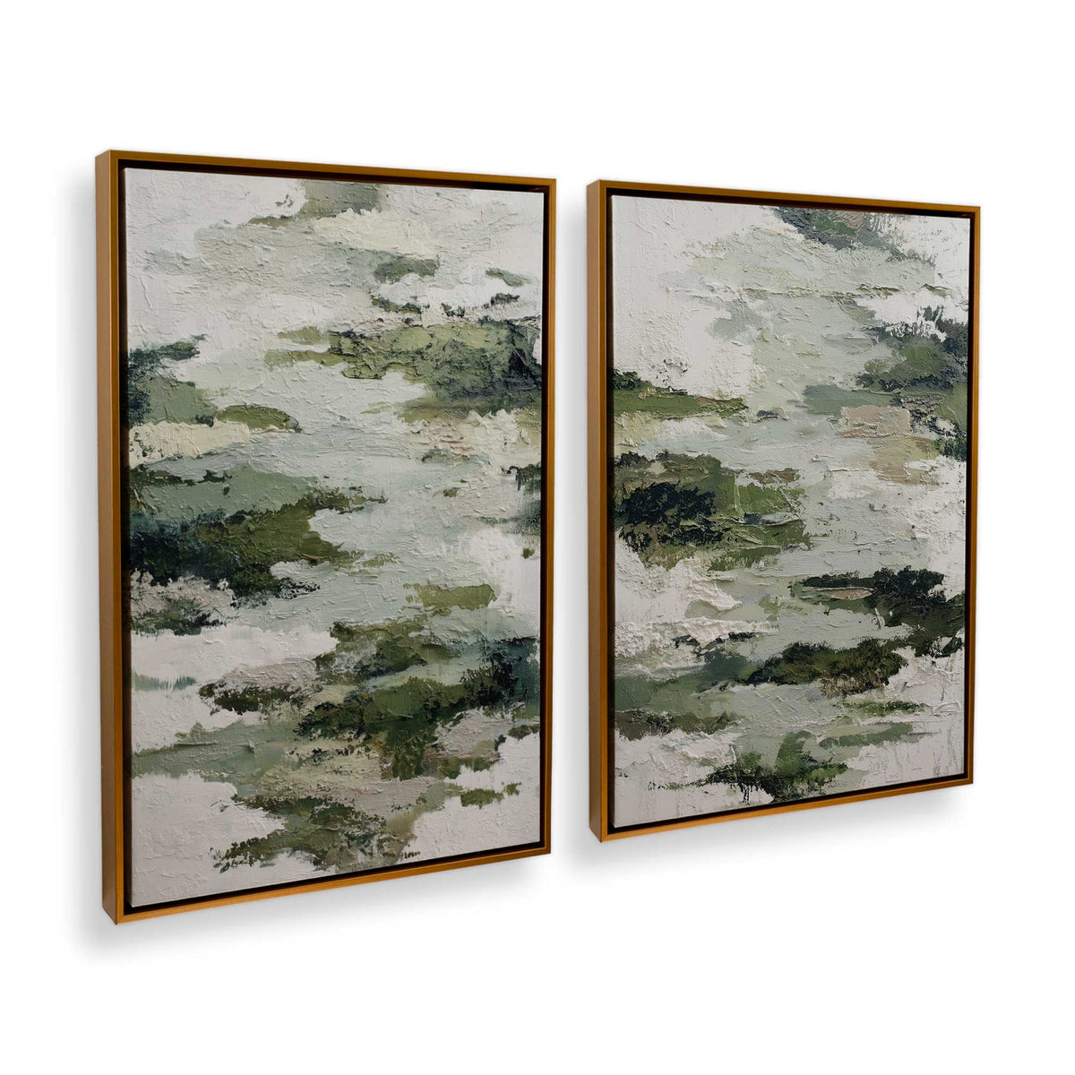 [Color:Polished Gold], Picture of art in a Polished Gold frame at an angle