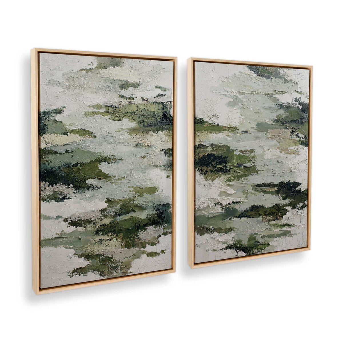 [Color:American Maple], Picture of art in a American Maple frame at an angle
