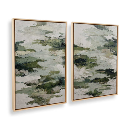 [Color:American Maple], Picture of art in a American Maple frame at an angle