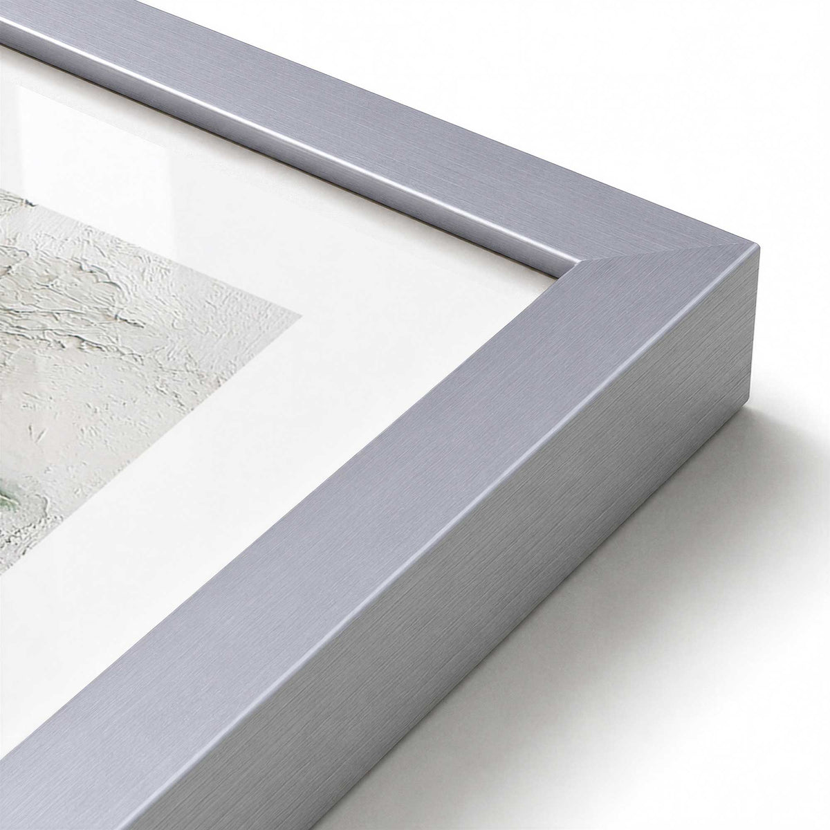[Color:Polished Chrome], Picture of art in a Polished Chrome frame of the corner