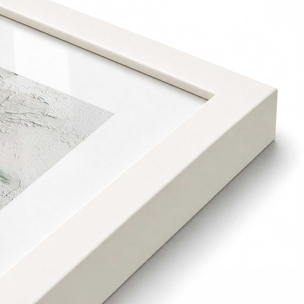 [Color:Opaque White], Picture of art in a Opaque White frame of the corner