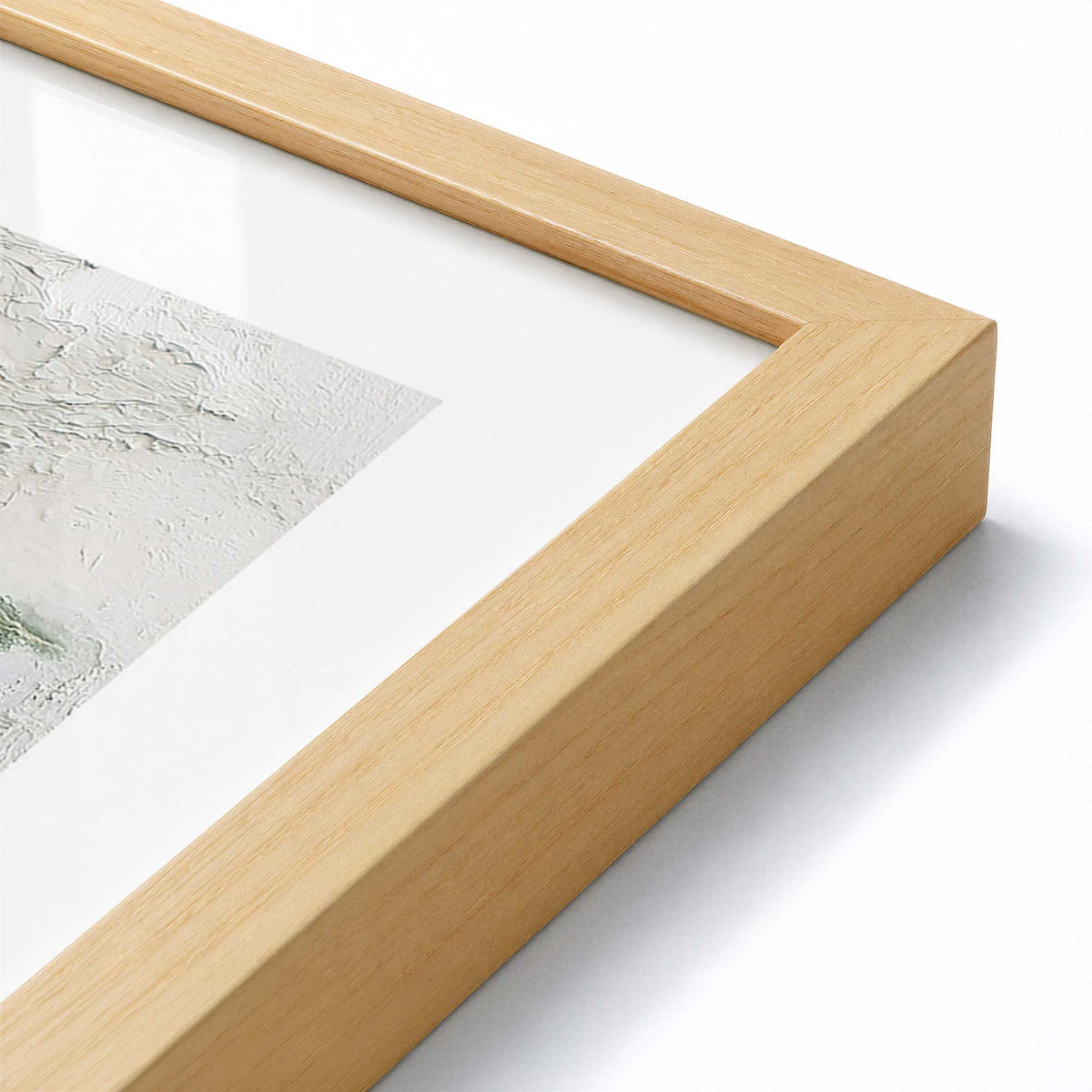 [Color:American Maple], Picture of art in a American Maple frame of the corner