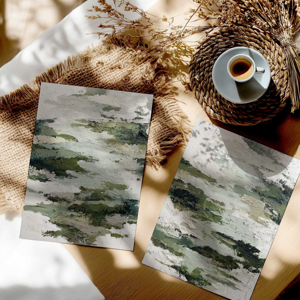 [color:Rolled Print], Picture of art in a room