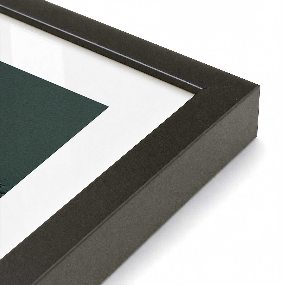 [Color:Satin Black], Picture of art in a Satin Black frame of the corner