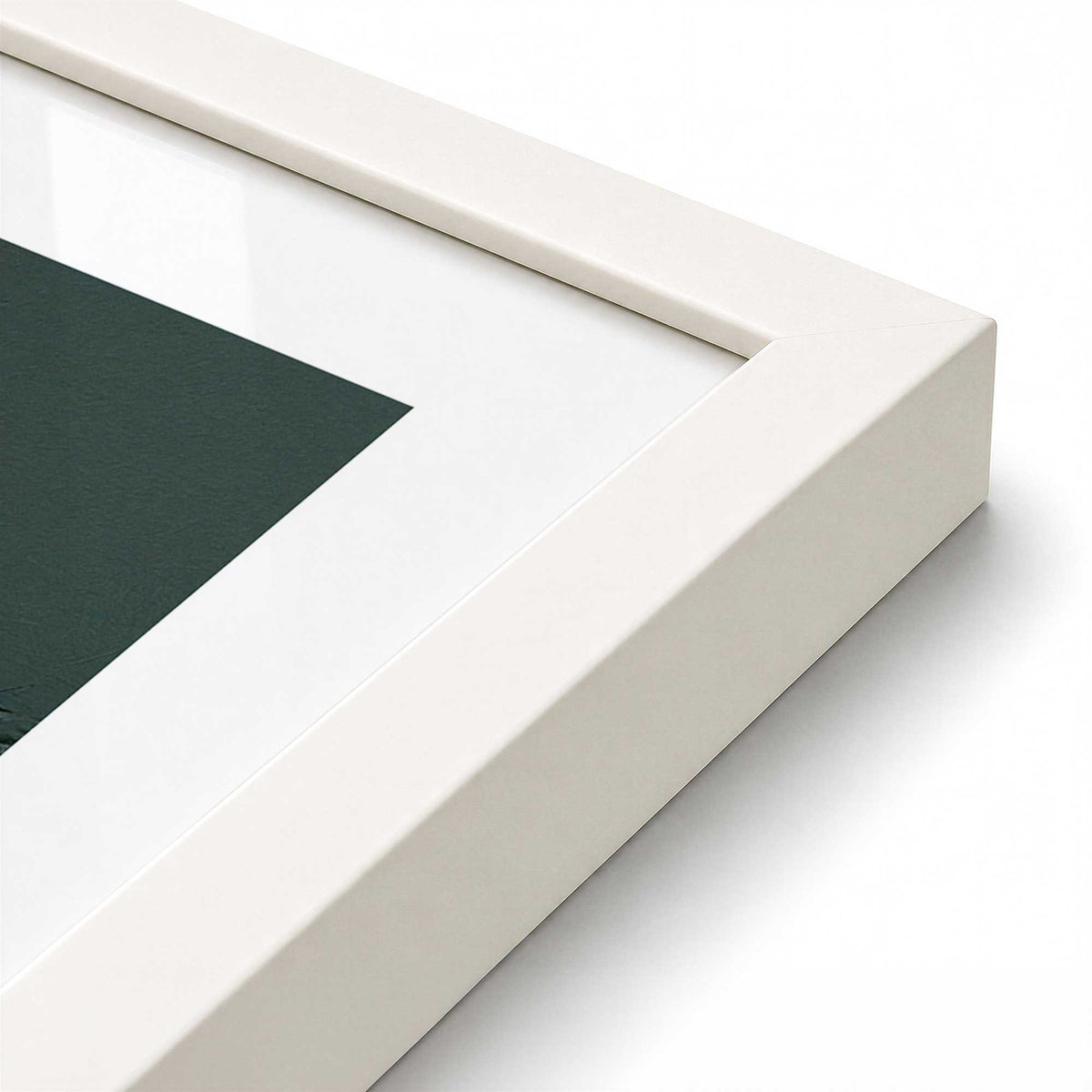 [Color:Opaque White], Picture of art in an Opaque White frame of the corner