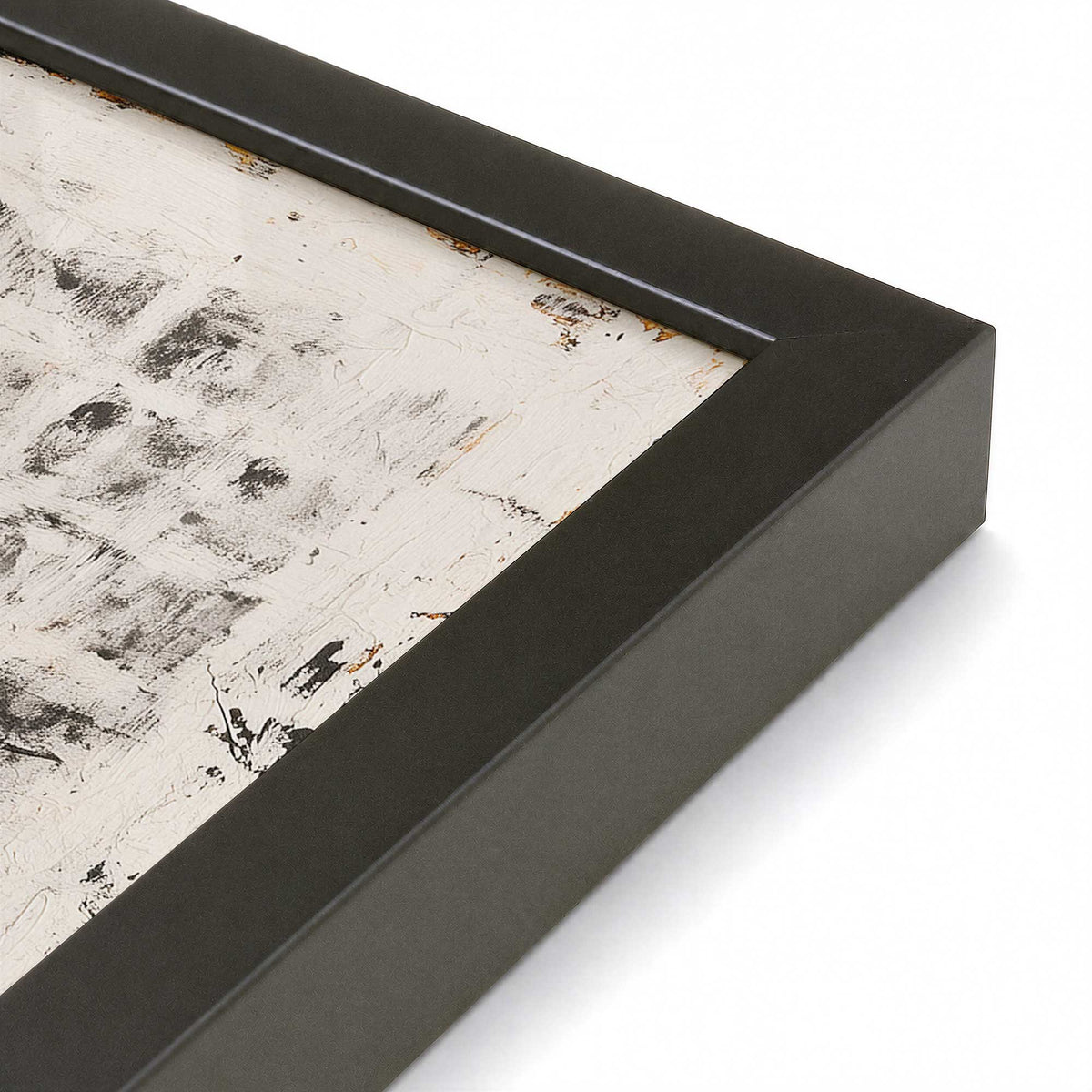 [Color:Satin Black], Picture of art in a Satin Black frame of the corner