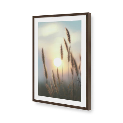 [Color:Brown], Picture of art in a Brown frame of the corner