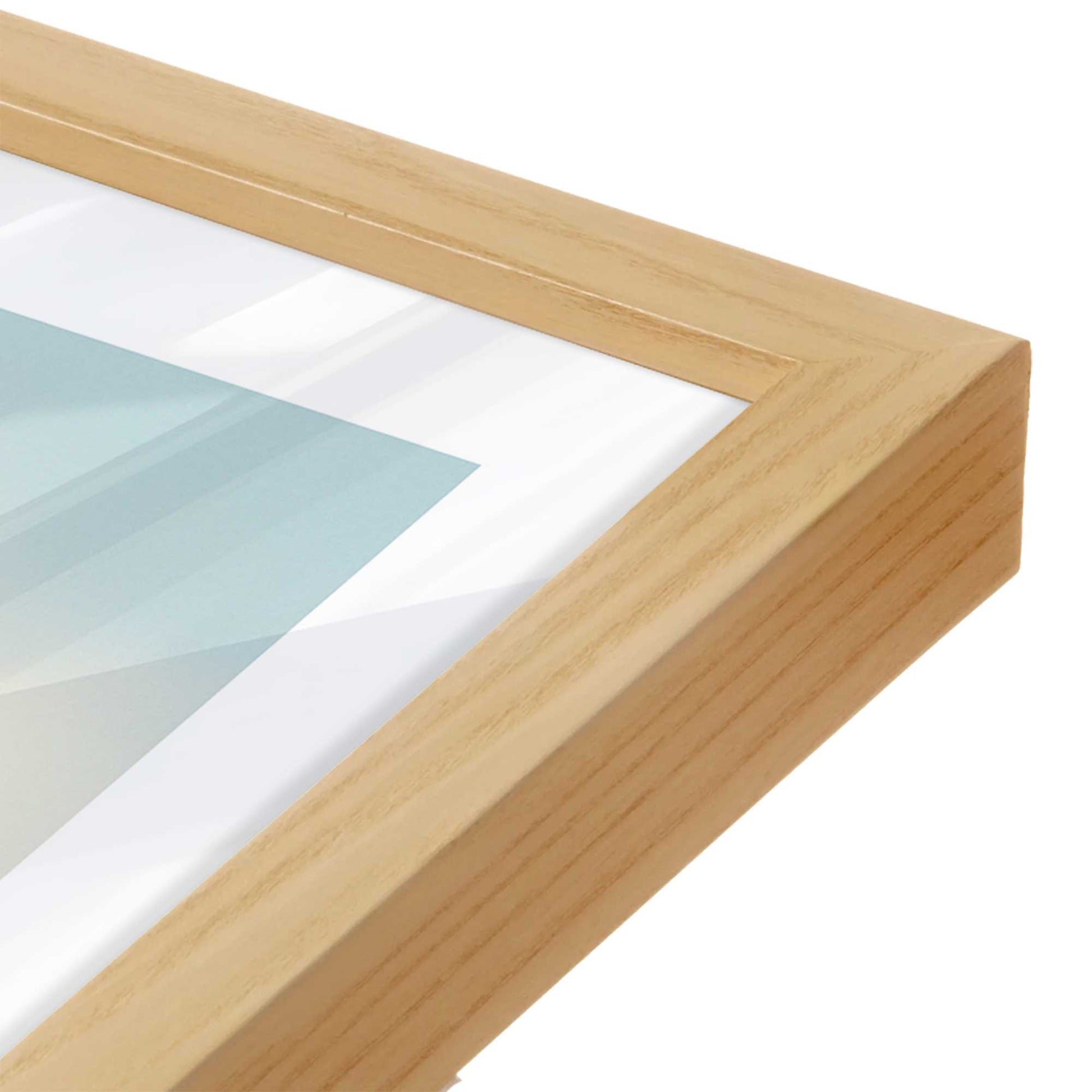 [Color:American Maple], Picture of art in a American Maple frame at an angle